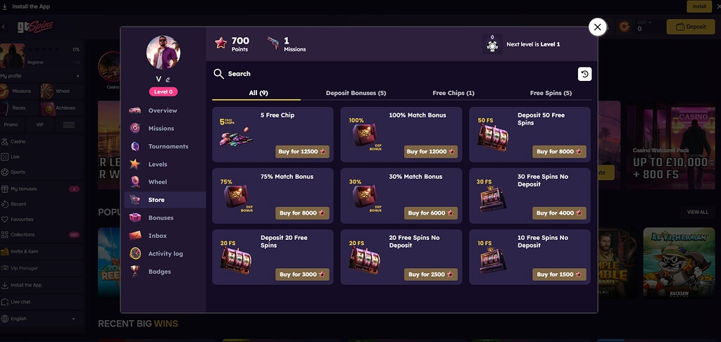 GTSpins Casino Bonus Shop UK