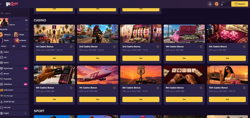GTSpins Casino Promotions UK
